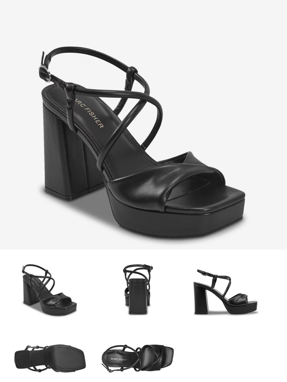 Marc Fisher Black Strappy Platform Sandal